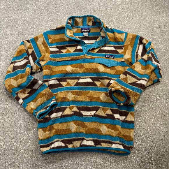 Patagonia Synchilla Snap T Fleece Pullover Guatemalan Tango Bear Brown Aztec XS - Picture 2 of 11